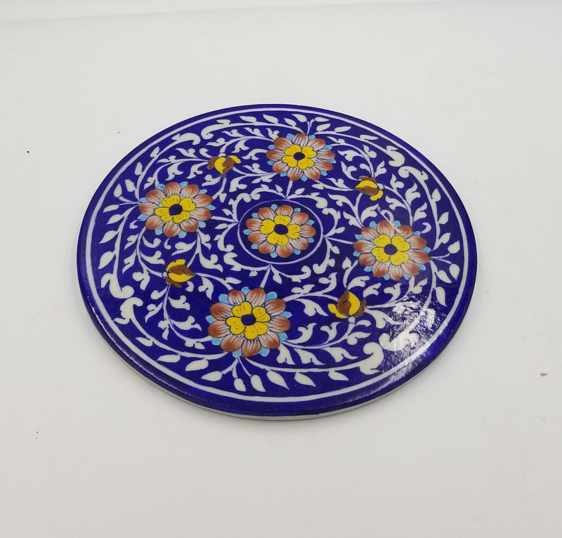 Blue Pottery Hot Plate Round 12"