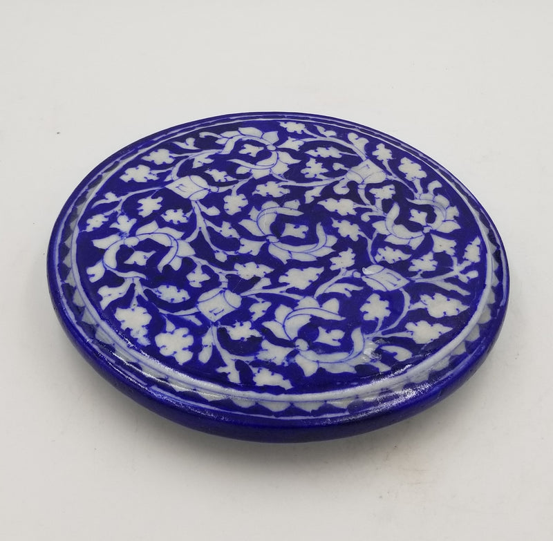 Blue Pottery Hot Plate Round 8"