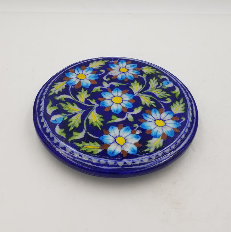 Blue Pottery Hot Plate Round 8"