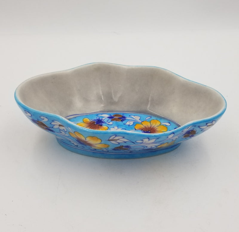 Blue Pottery Kangura Oval Pot 8"