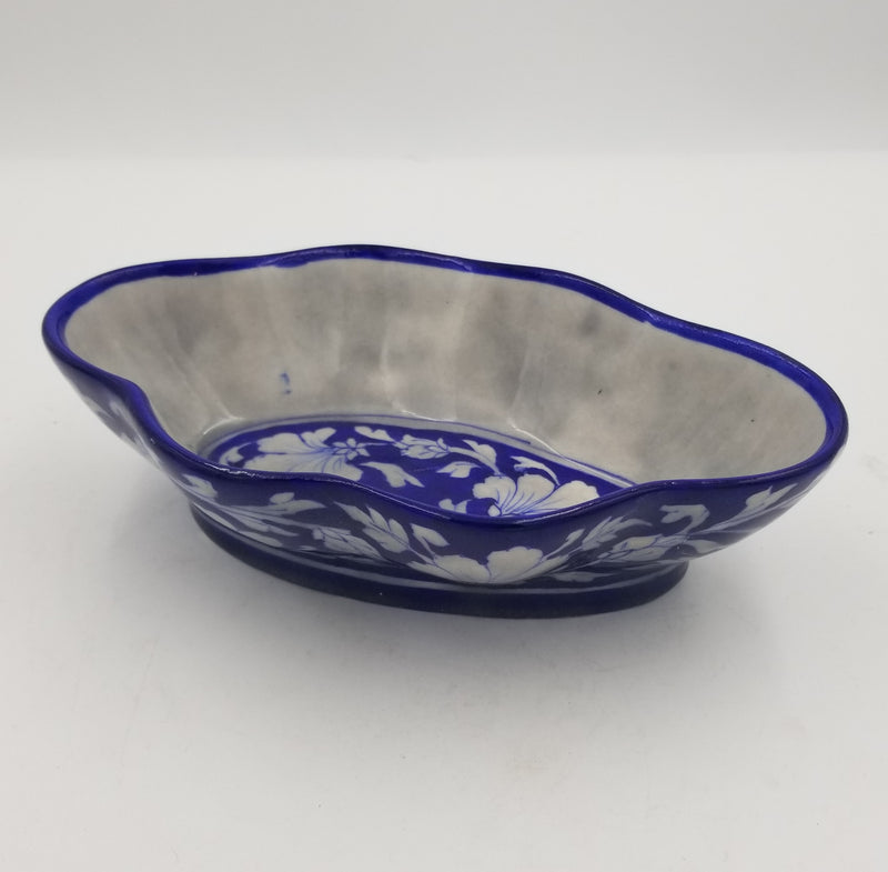 Blue Pottery Kangura Oval Pot 8"