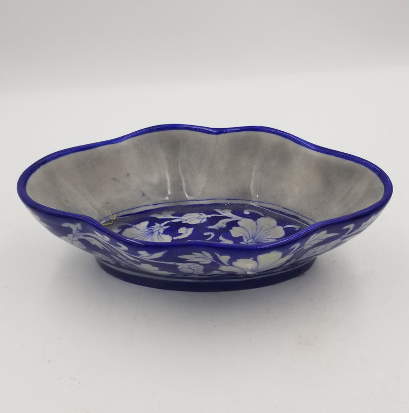 Blue Pottery Kangura Oval Pot 8"