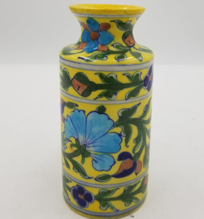Blue Pottery Pickle Jar 6"