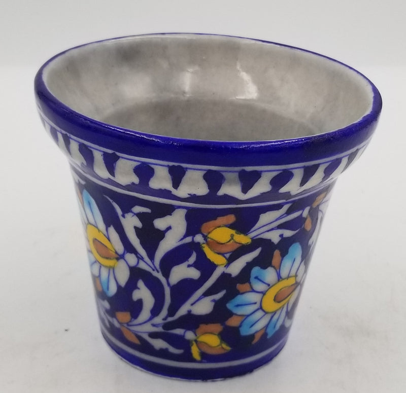 Blue Pottery Planter 4"