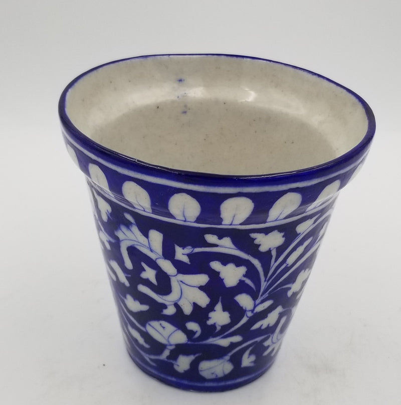 Blue Pottery Planter 6"