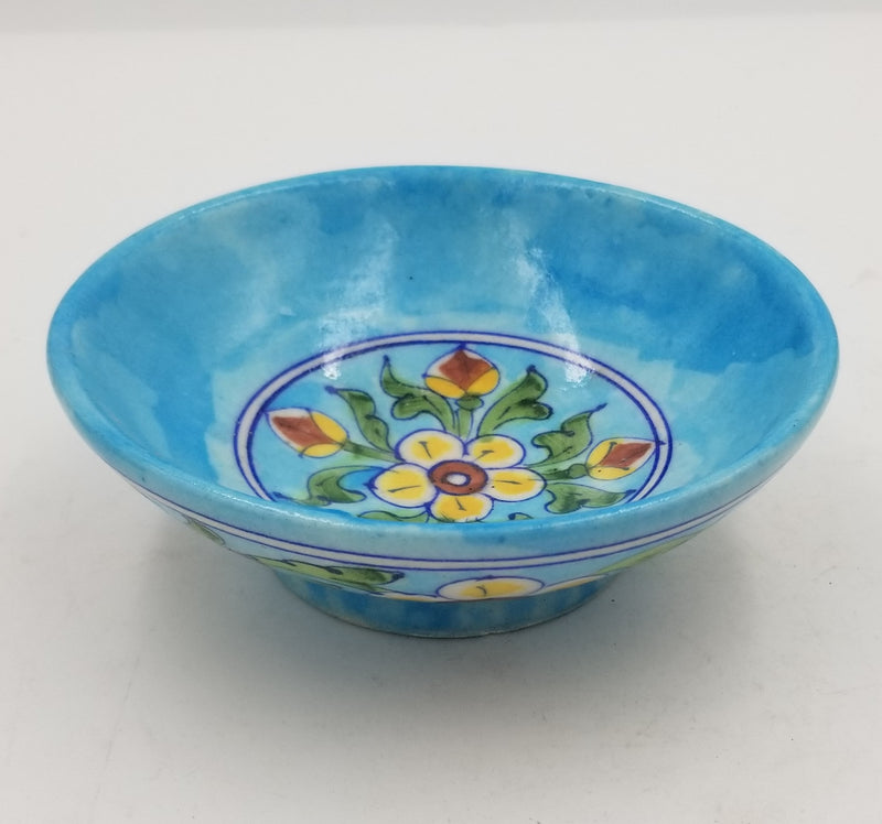 Blue Pottery Bowl 6"