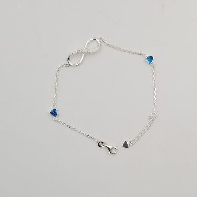 8.5" Long Silver Infinity inspired Laser engraved Turquoise Bracelet - BR101