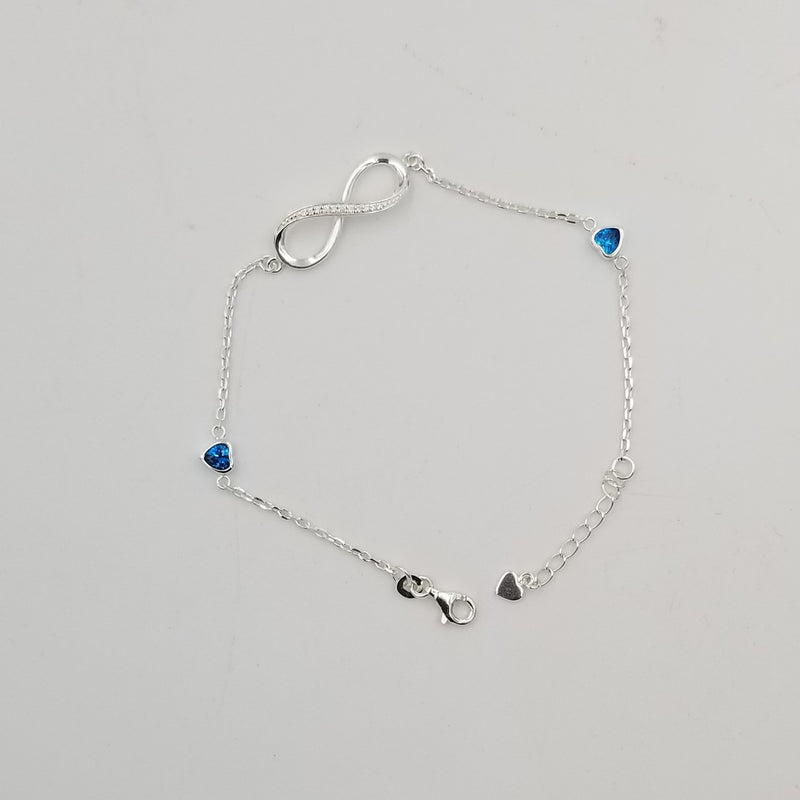 8.5" Long Silver Infinity inspired Laser engraved Turquoise Bracelet - BR101