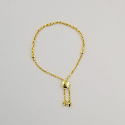 10" Silver Bracelet with 18K Flash Gold Plating - BR104