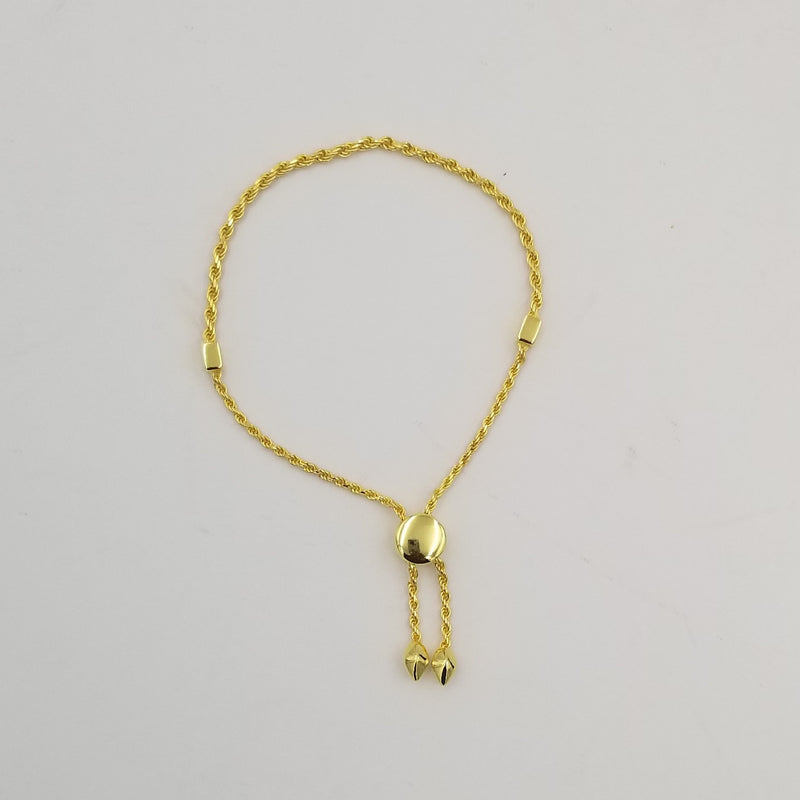 10" Silver Bracelet with 18K Flash Gold Plating - BR104