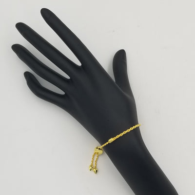 10" Silver Bracelet with 18K Flash Gold Plating - BR104