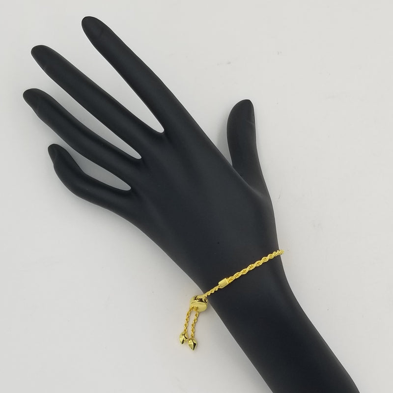 10" Silver Bracelet with 18K Flash Gold Plating - BR104