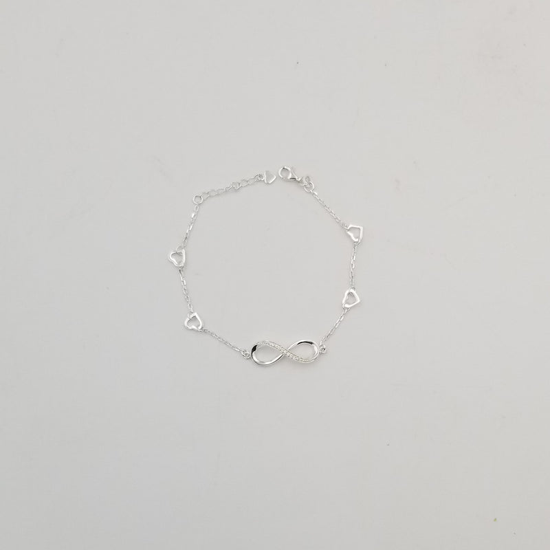 8.5" Long Infinity inspired 999 Quality Silver Bracelet - BR105