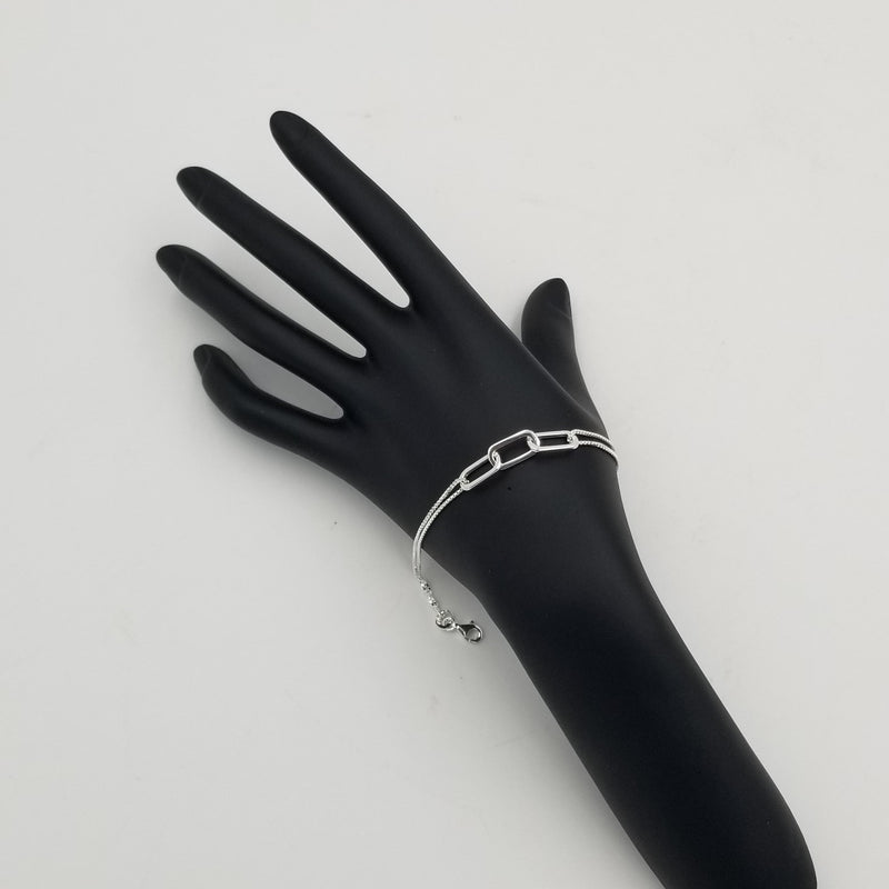 7.5" long. 999 quality Fine Silver bracelet - BR106