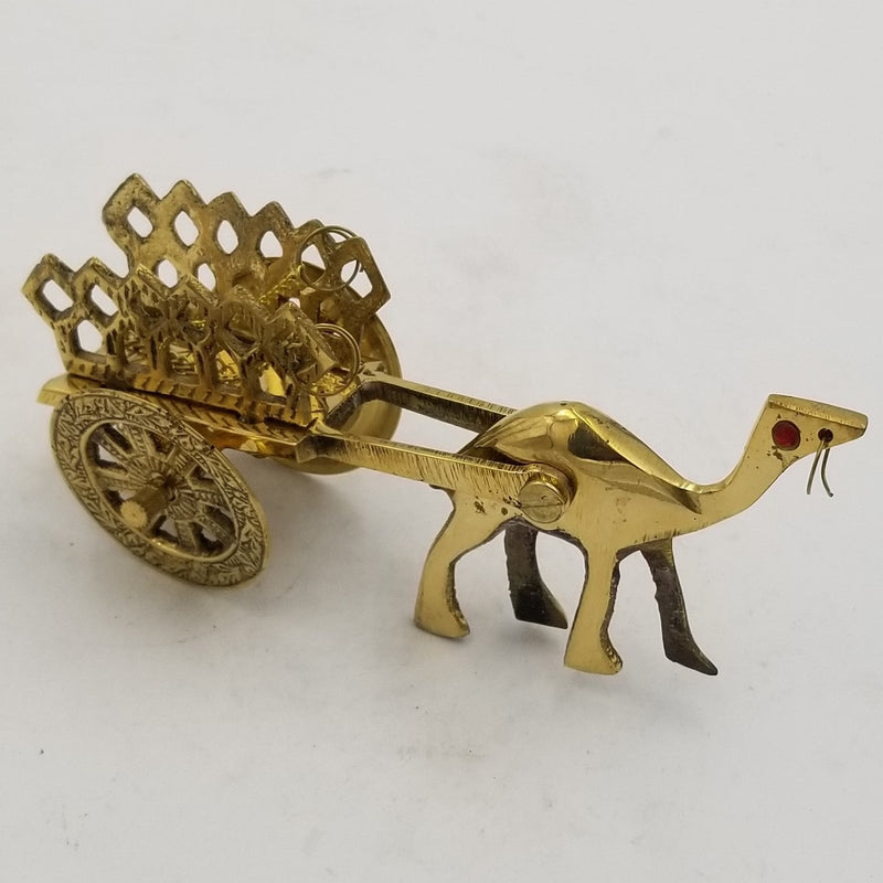 6" Brass Camel Cart P