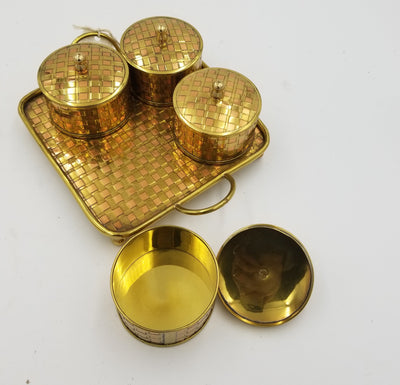 Brass Copper Supari Chitai 4 units on stand