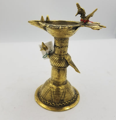 Brass Dhokra Stand Lamp