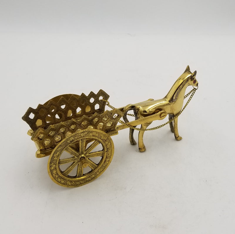 8" Brass Horse Cart P