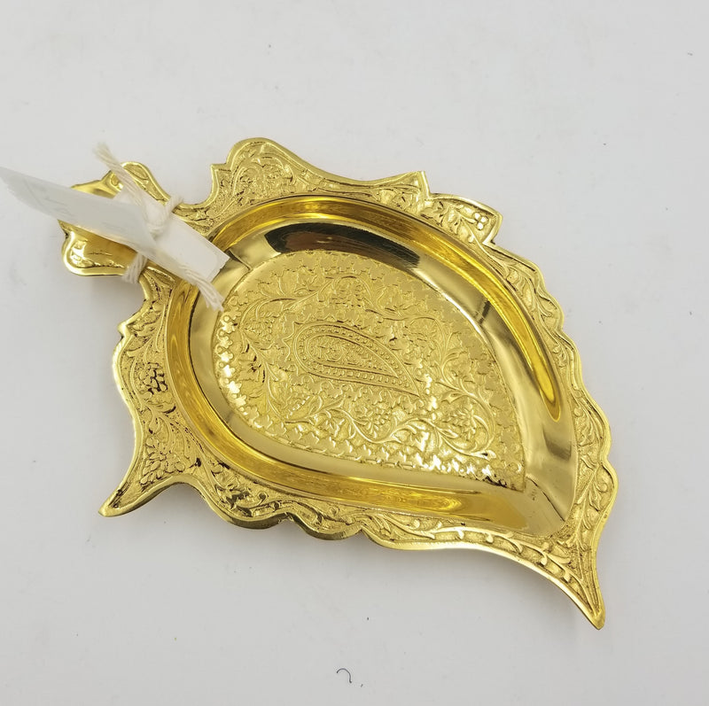 7" Brass Mango Leaf EC
