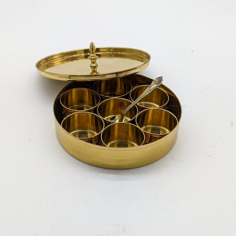 Brass Masala Condiment or Spice Container