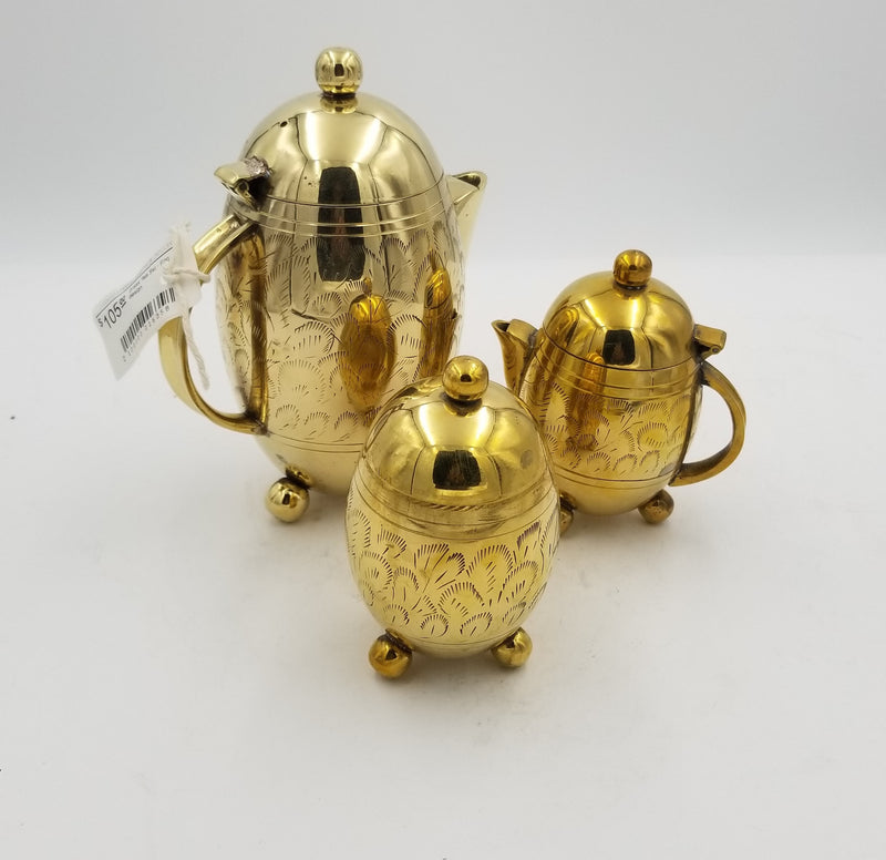 Brass Tea Set - Egg design