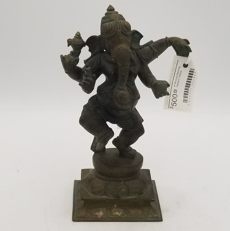 9" Bronze Dancing Ganesh Statue