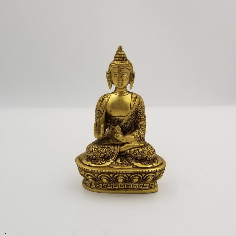 7" x 4.5" Brass Buddha
