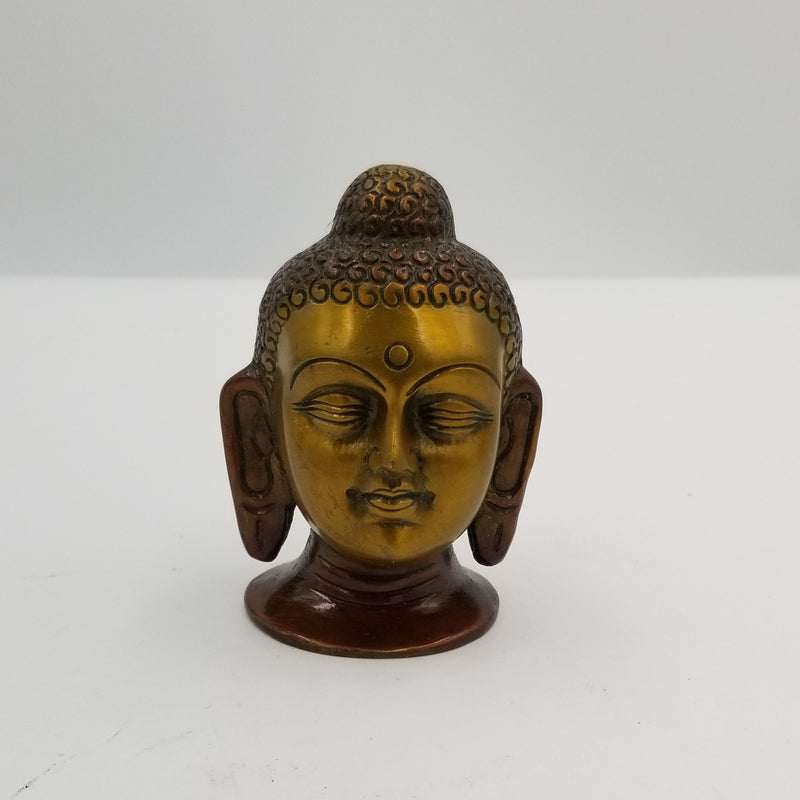 4" x 3" Brass Buddha Head Lacquered