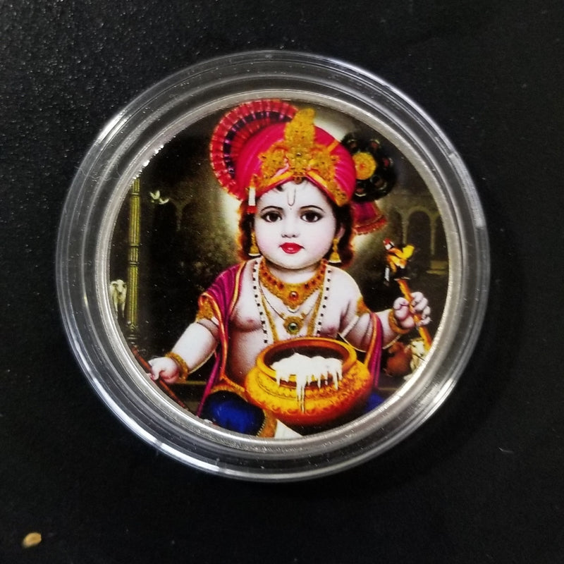 20 Grams Bal Krishna with Butter Pot - 999 Quality Fine Silver Coins