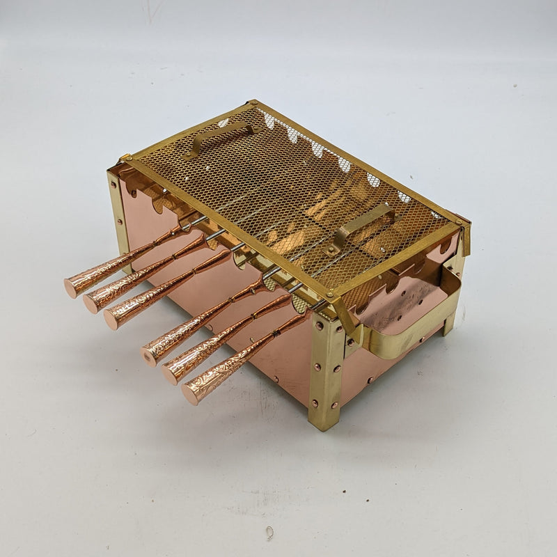 Copper Brass Mobile Barbeque Set