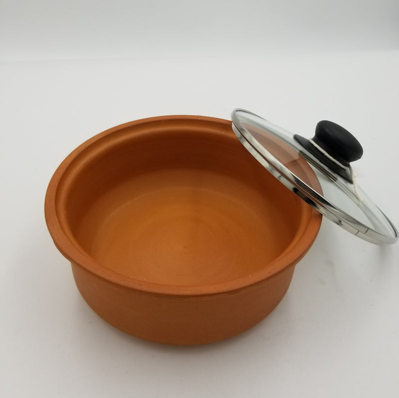 1.63 liter Clay Dahi / Yogurt Handi/Vessel Glass Lid