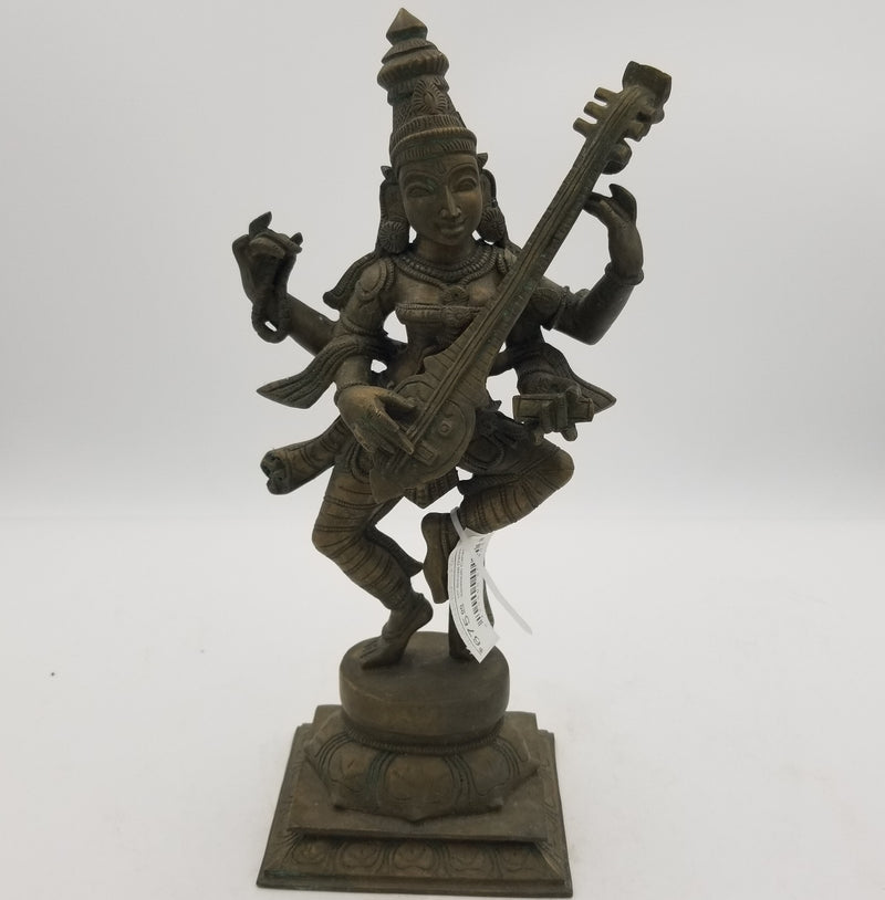 12" Bronze Dancing Saraswati