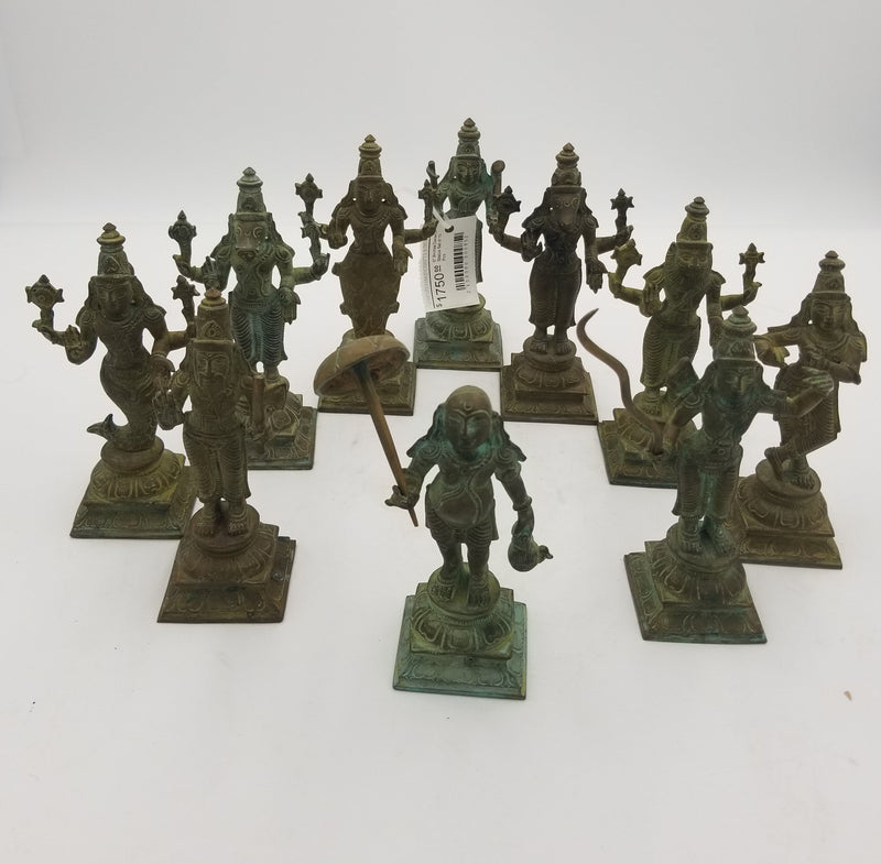 6" Bronze Dasavtar Statue Set of 10 Pcs