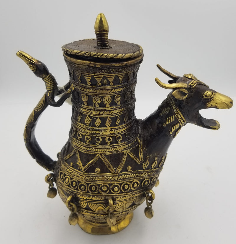 Dhokra Brass Bull Jhari - 30 x 10 x 26 cms
