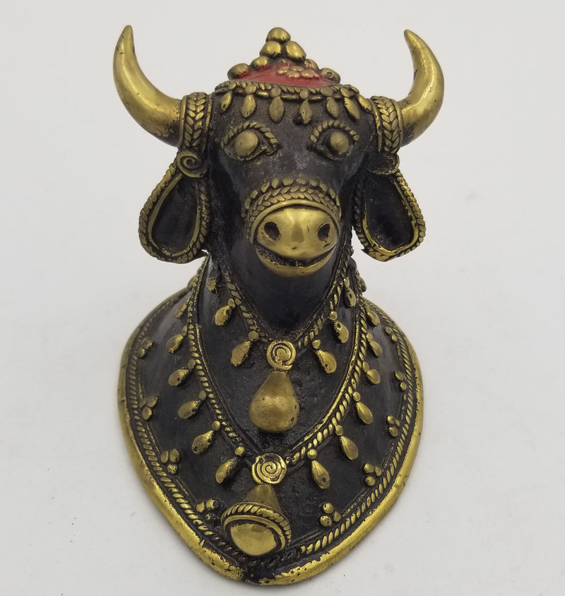 Dhokra Brass Nandi Face - 15 x 10 x 10 cms