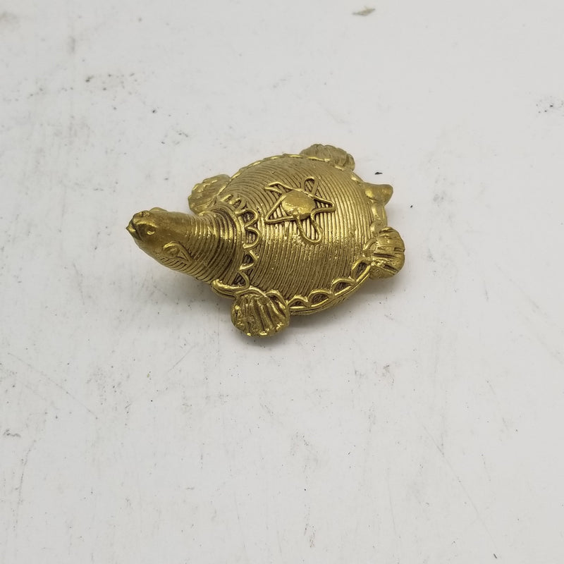 2.5"L Solid Brass Dhokra Tortoise