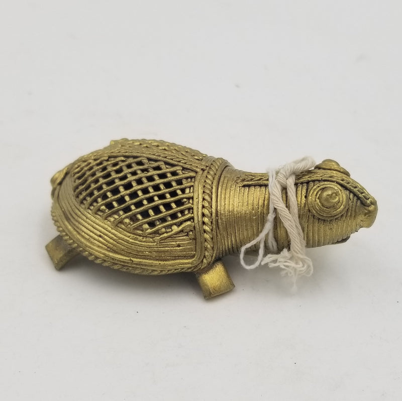 3.5" Brass Dhokra Net Tortoise