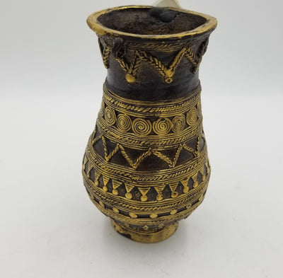 Dhokra Brass Flower Vase 01 - 20 x 10 x 10 cms