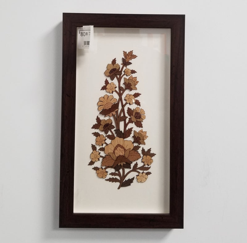 Wooden Marquetry - 7" x 12" - Floral - 06