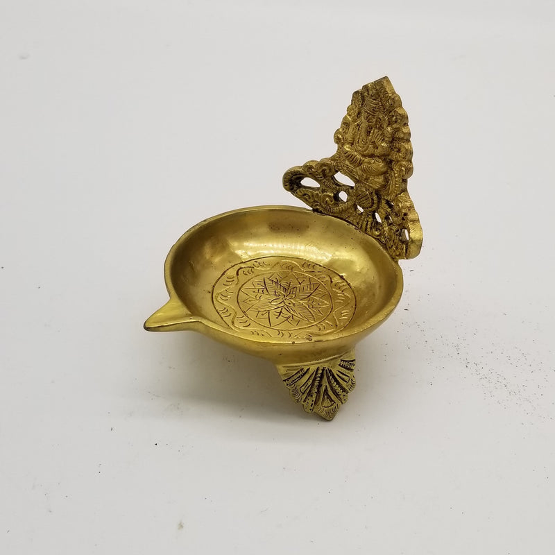 4" Solid Brass Ganesh inspired Oil Lamp