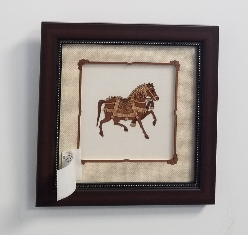 Wooden Marquetry - 8" x 8" - Horse