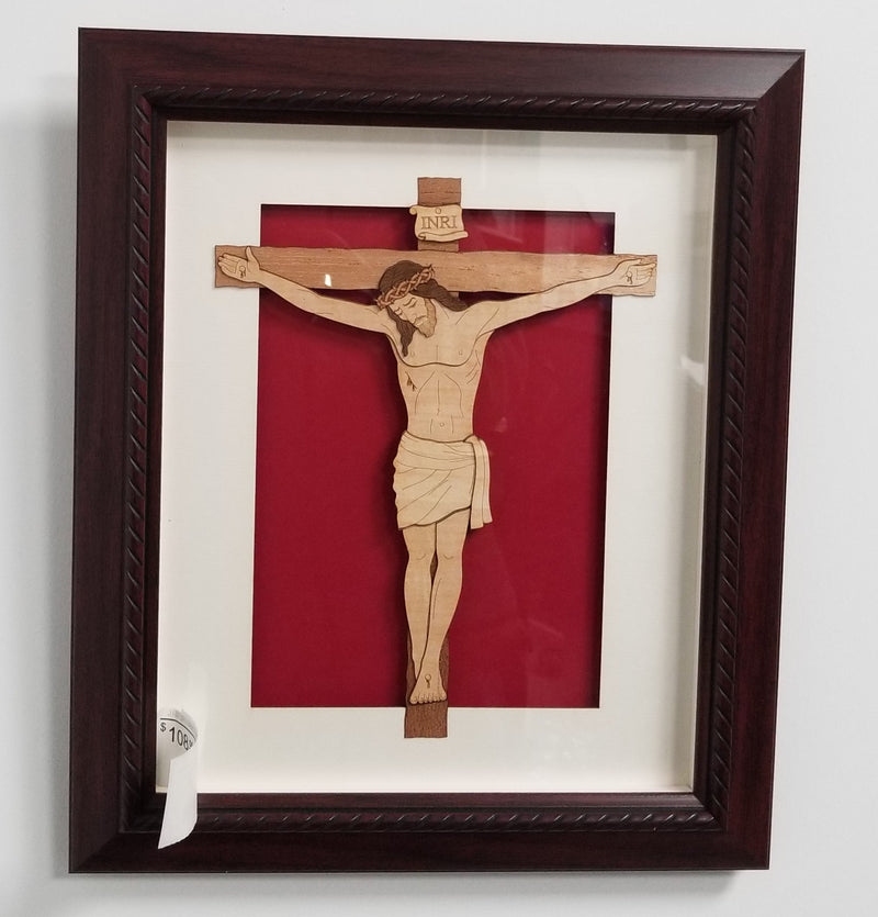 Wooden Marquetry - 11" x 13" - Jesus