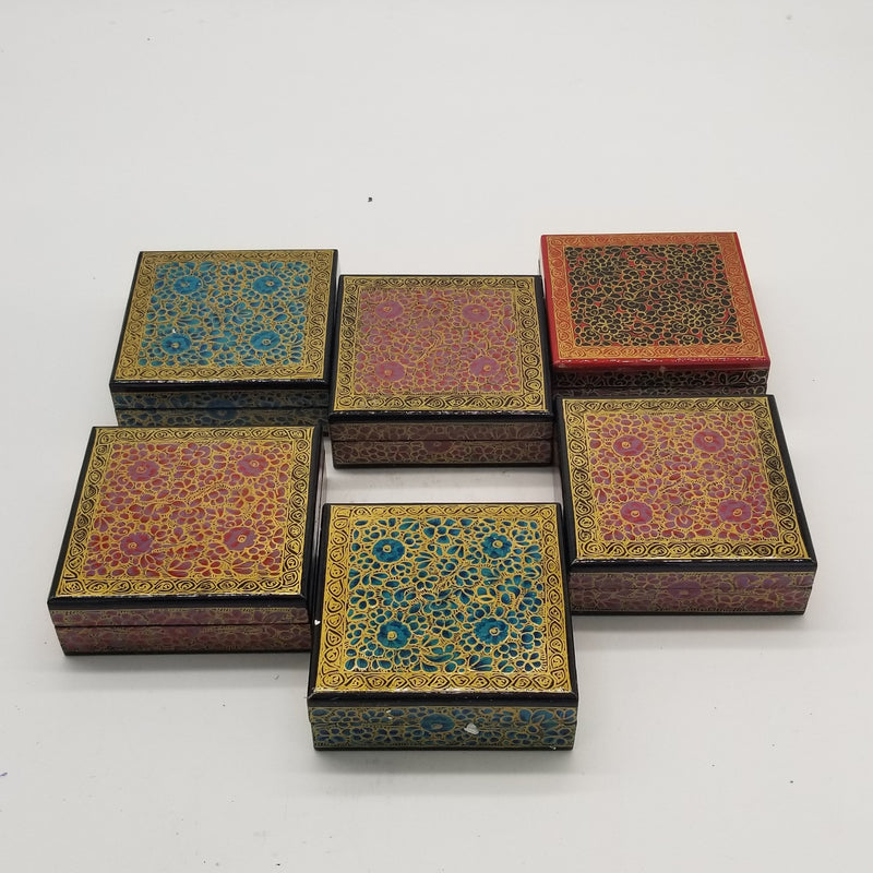 Papier Mache 4" x 4" Jewel Box Assorted