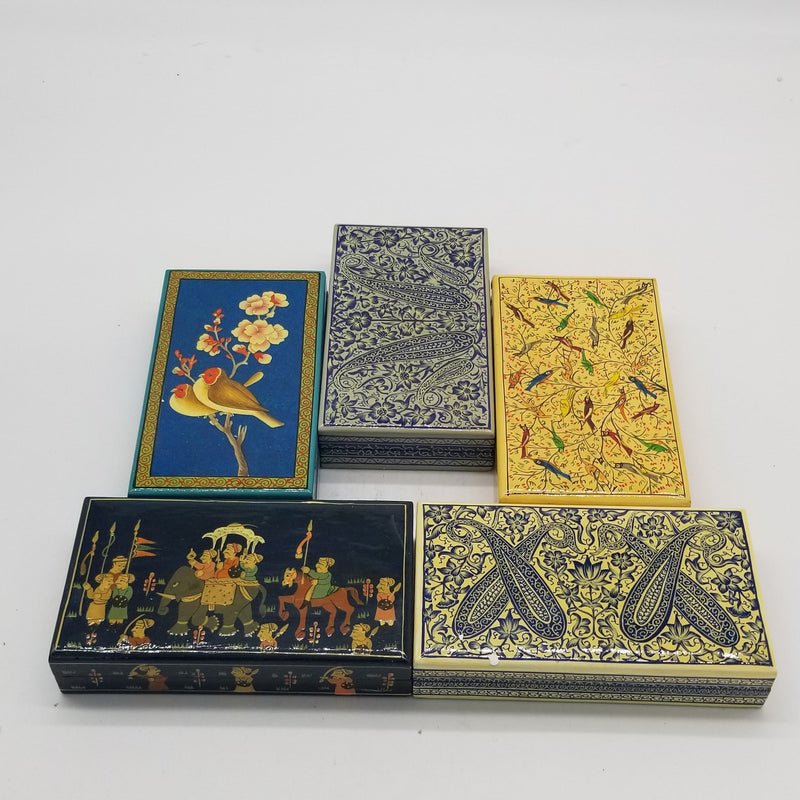 Papier Mache 7" x 4" Jewel Box assorted