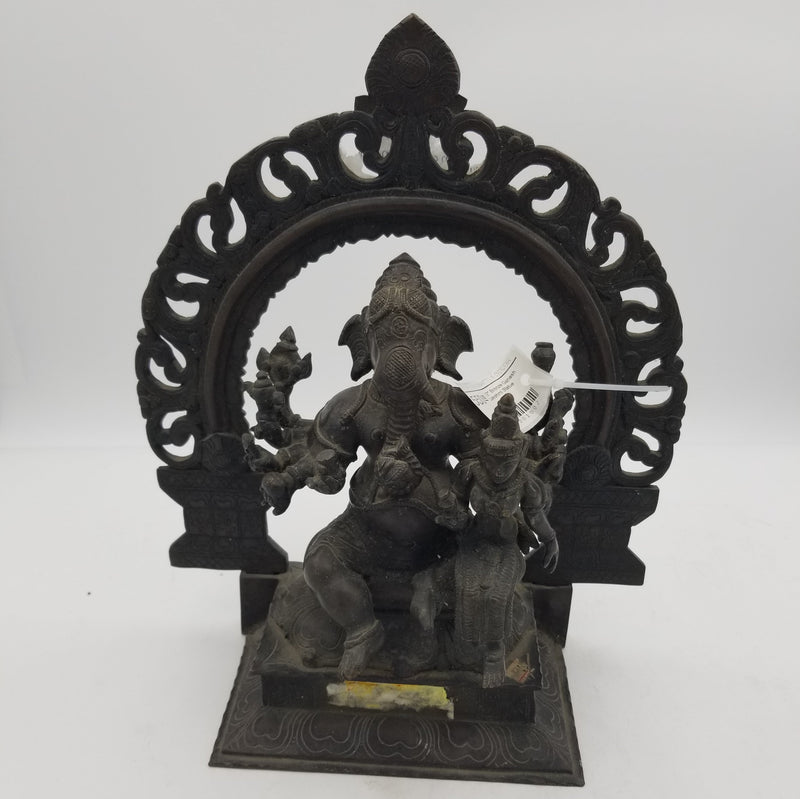 12" Bronze Ganesh Lakshmi Statue