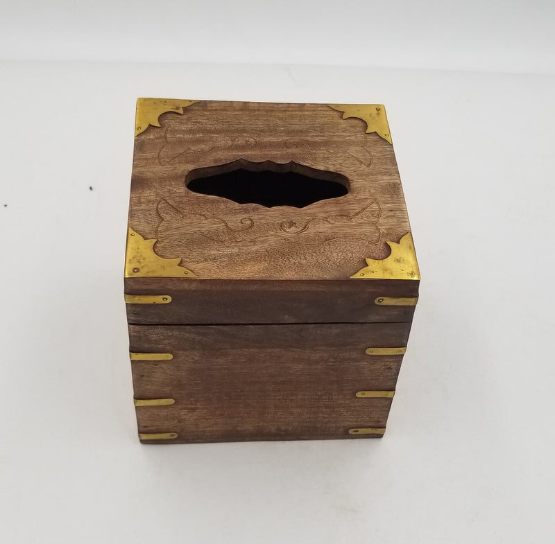 Mango wood Tissue Box 5.5" x 5.5"