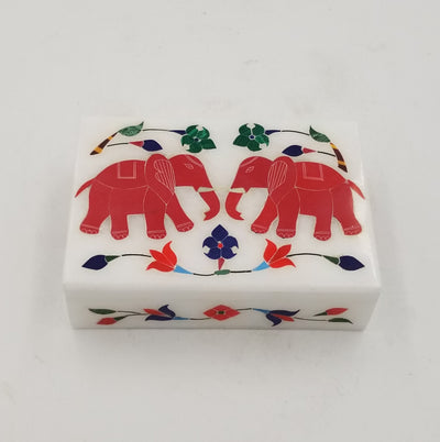 Marble Box 2 elephant inlay 4x6