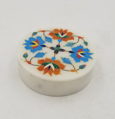 Marble Box Round with inlay