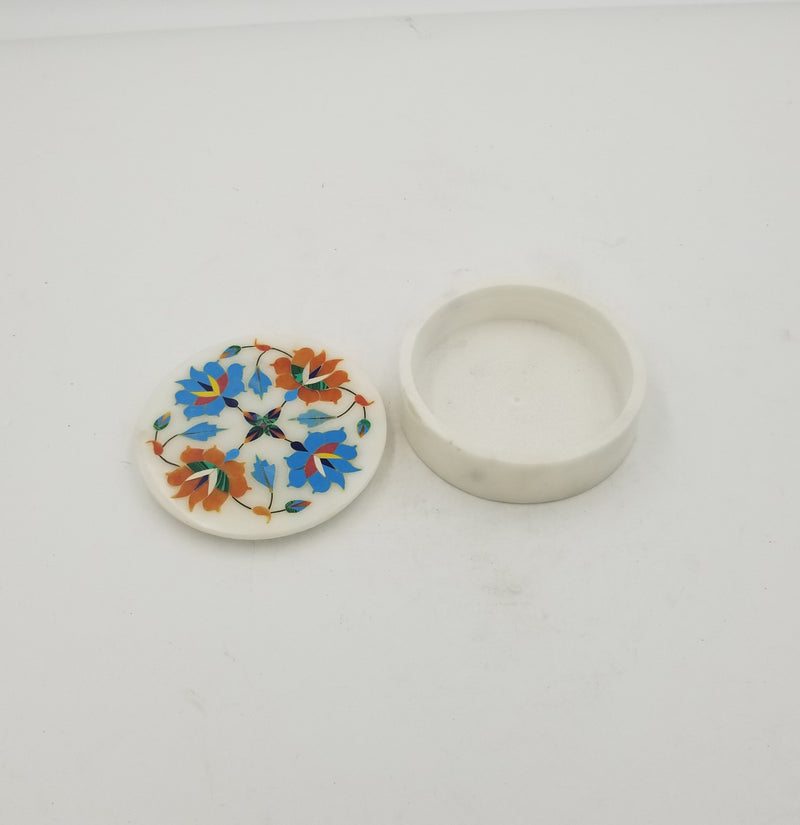 Marble Box Round with inlay