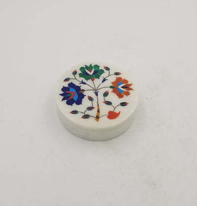 Marble Box Round with inlay